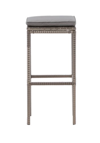 VENTURE DESIGN Alo Outdoor-Barhocker mit Fußstütze – graues Polyrattan und Aluminium