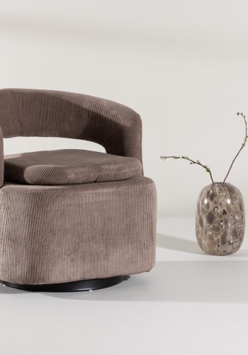 VENTURE DESIGN Laurel lenestol, m. armlen - brun Manchester flyel og stl