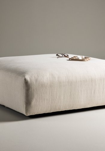 VIND COLLECTION Mavi modulsofapuff, firkantet - beige polyester og tre (105x105)