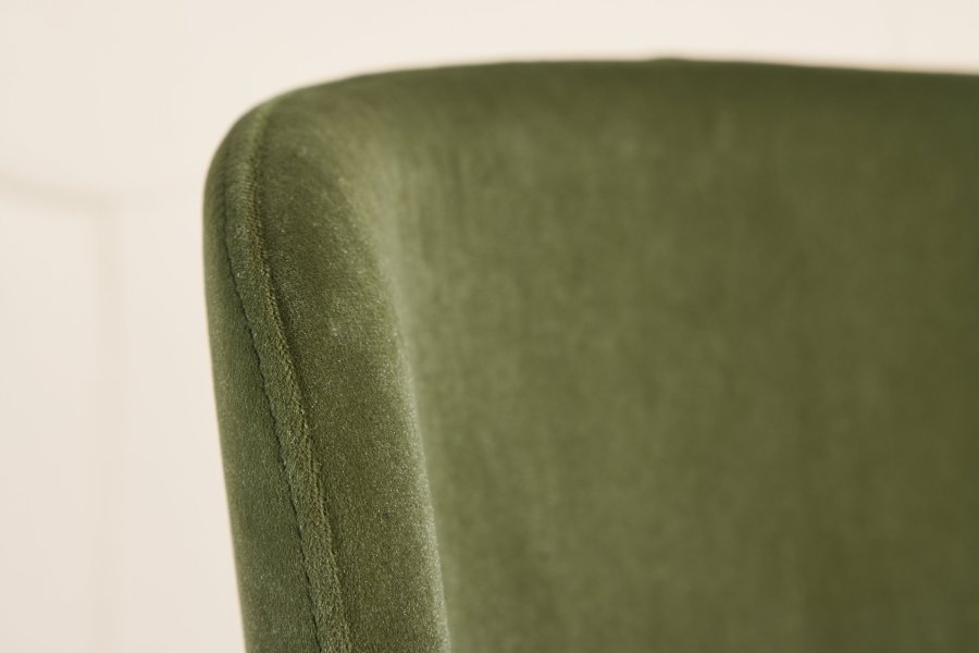 VENTURE DESIGN Modesto spisebordsstole - olivengrn velour stof og hvidvasket stl