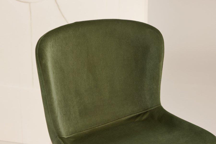 VENTURE DESIGN Modesto spisebordsstole - olivengrn velour stof og hvidvasket stl