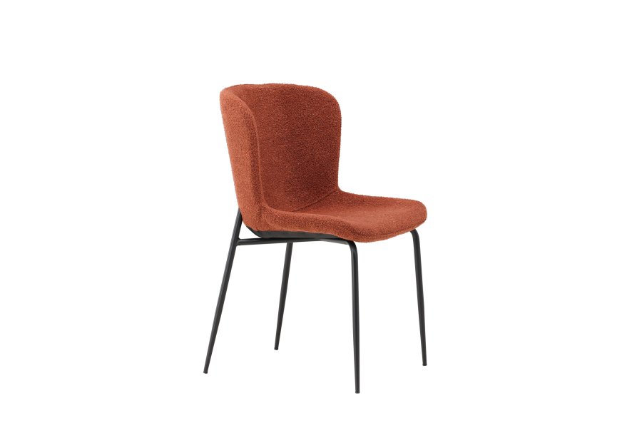 VENTURE DESIGN Modesto spisebordsstole - roasty boucl stof og sort stl