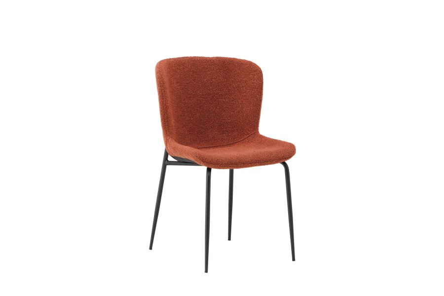 VENTURE DESIGN Modesto spisebordsstole - roasty boucl stof og sort stl