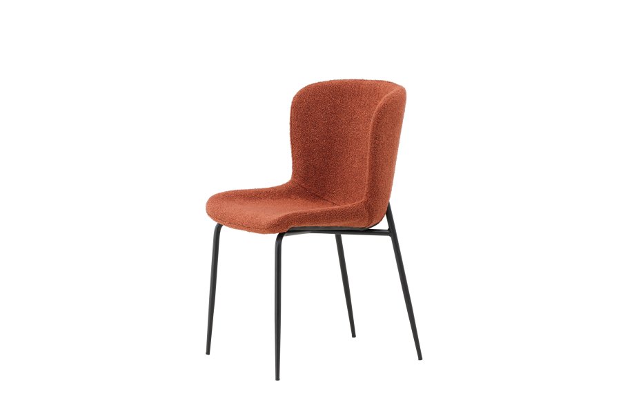 VENTURE DESIGN Modesto spisebordsstole - roasty boucl stof og sort stl