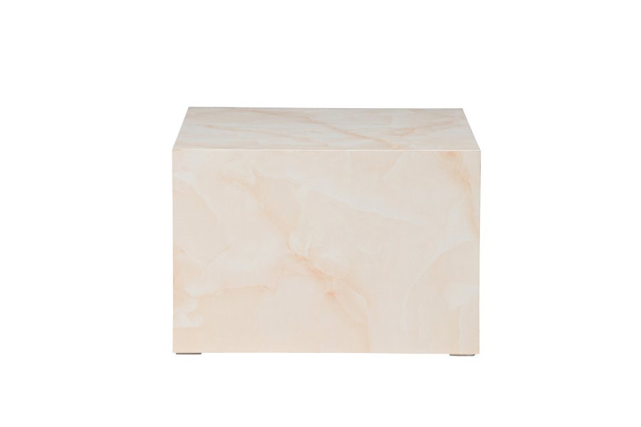 VENTURE DESIGN York lavt salongbord - lys gul / marmor utseende MDF