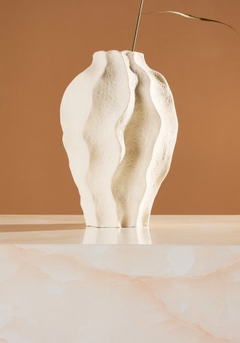 VENTURE DESIGN York lavt salongbord - lys gul / marmor utseende MDF