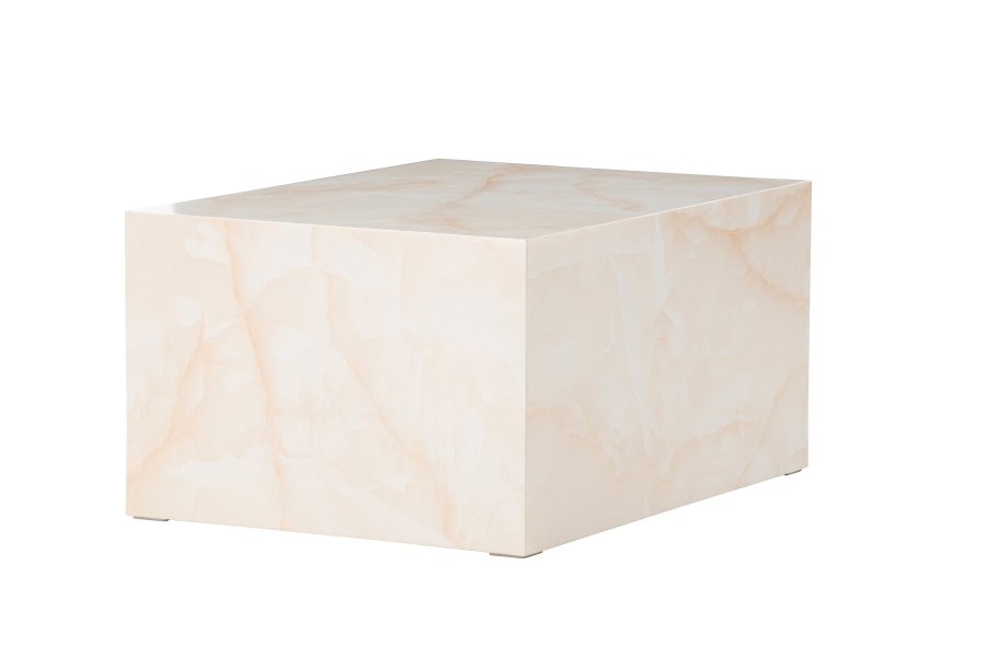 VENTURE DESIGN York lavt salongbord - lys gul / marmor utseende MDF