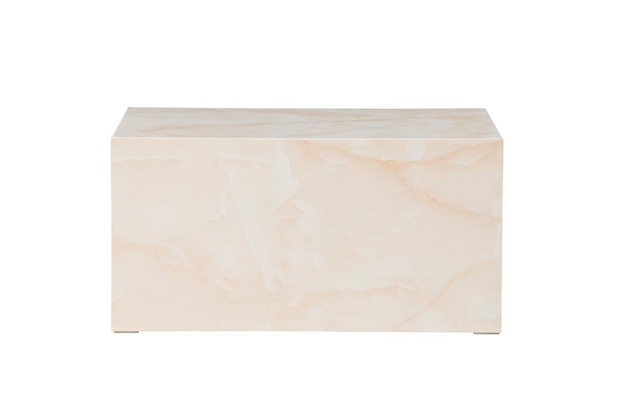 VENTURE DESIGN York lavt salongbord - lys gul / marmor utseende MDF