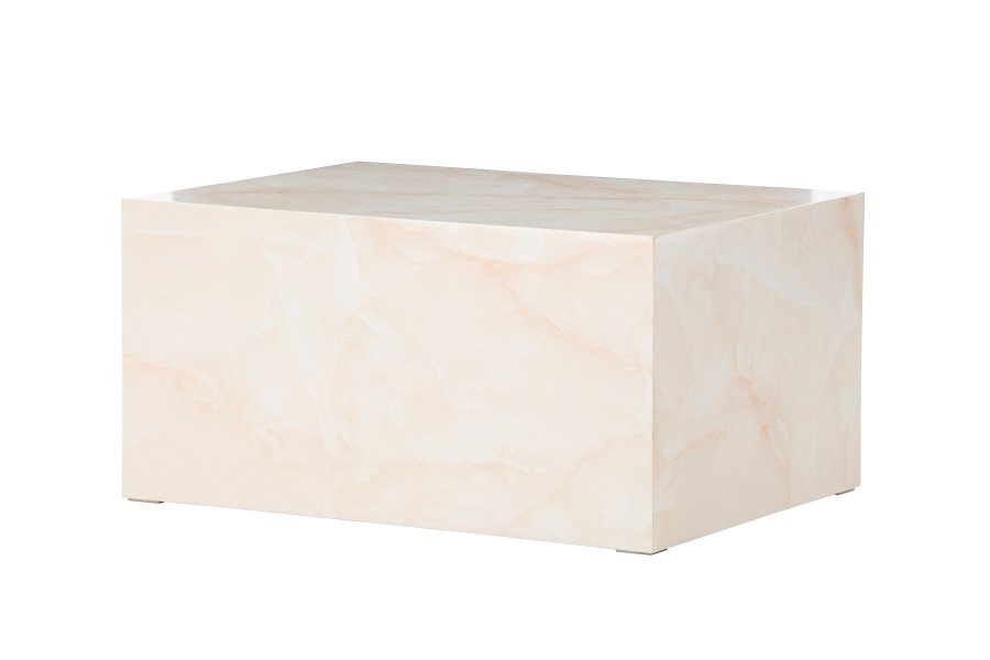 VENTURE DESIGN York lavt salongbord - lys gul / marmor utseende MDF