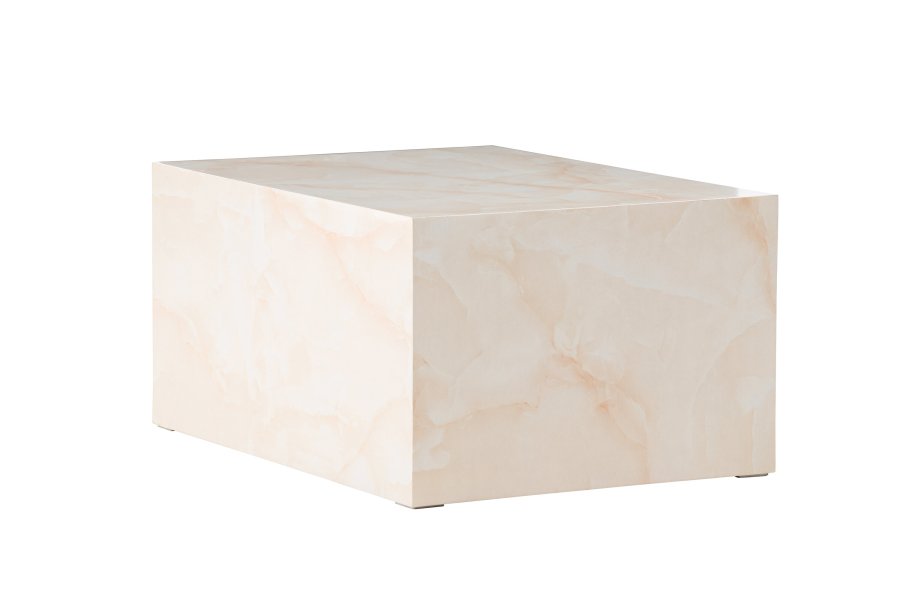 VENTURE DESIGN York lavt salongbord - lys gul / marmor utseende MDF