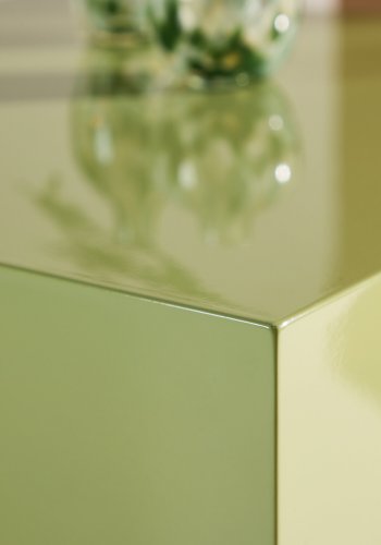 VENTURE DESIGN York hyt salongbord - lysegrnn / glanset MDF