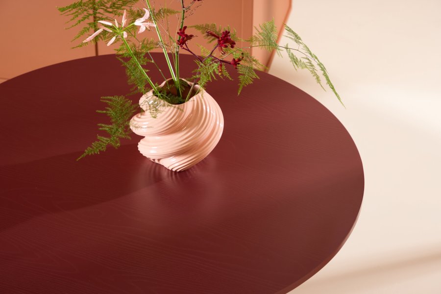 VENTURE DESIGN Lenox spisebord - Burgunder ben / Burgunder MDF, finr