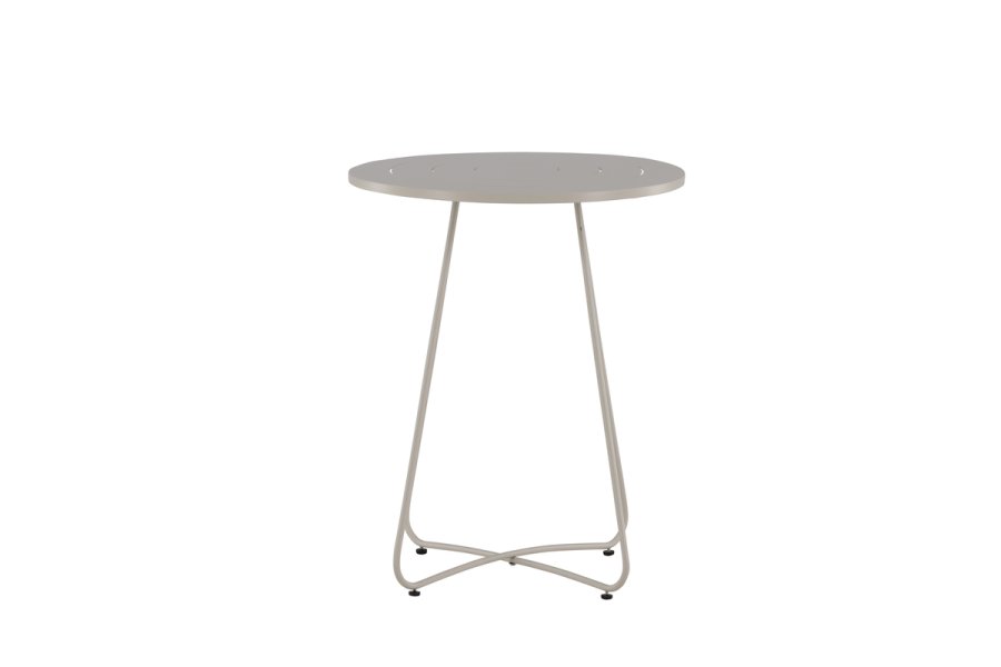 VENTURE DESIGN Bacong utend�rs kaf&eacute;bord, rundt - beige st�l (�60)