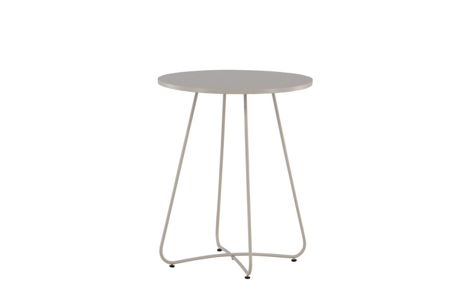 VENTURE DESIGN Bacong utend�rs kaf&eacute;bord, rundt - beige st�l (�60)