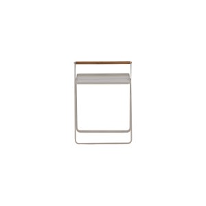 VENTURE DESIGN Clarin udendrs sidebord, m. teaktr hndtag, kvadratisk - beige stl (45x45)
