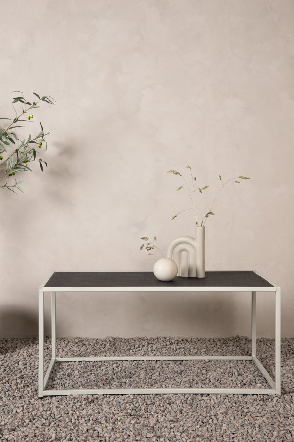 VENTURE DESIGN Siaton utendrs salongbord, rektangulrt - mrkegr og hvit (60x110)