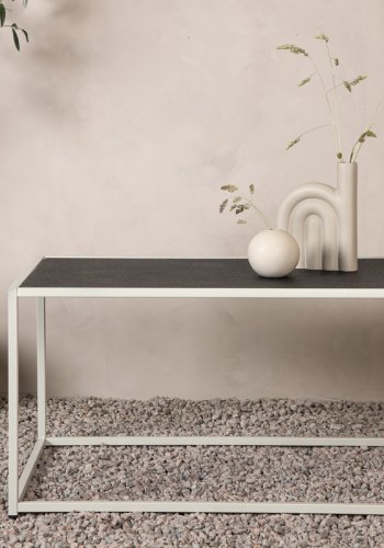 VENTURE DESIGN Siaton utendrs salongbord, rektangulrt - mrkegr og hvit (60x110)