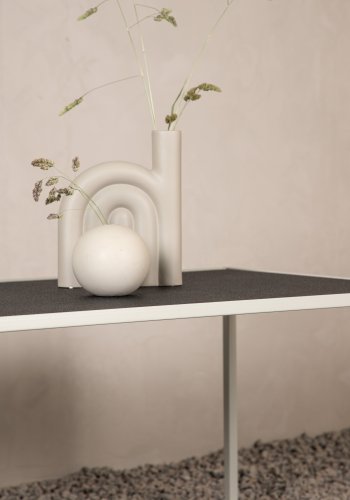 VENTURE DESIGN Siaton utendrs salongbord, rektangulrt - mrkegr og hvit (60x110)