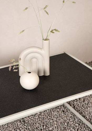 VENTURE DESIGN Siaton utendrs salongbord, rektangulrt - mrkegr og hvit (60x110)