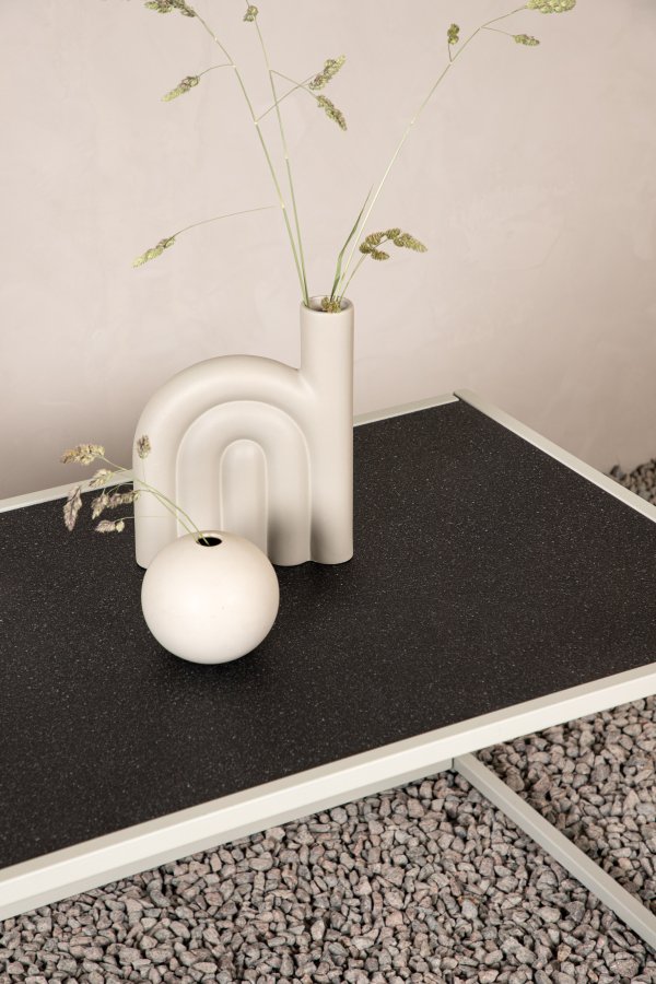 VENTURE DESIGN Siaton utendrs salongbord, rektangulrt - mrkegr og hvit (60x110)