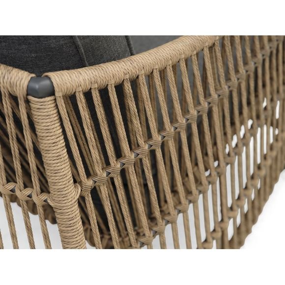 Cayman loungesett, med 1 bord, 1 sofa, 2 stoler, puter - rotting og antrasittgr aluminium