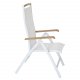 VENTURE DESIGN Panama hagestol m. 5 posisjoner og armlener - hvitt stoff og aluminium og naturlig teak 