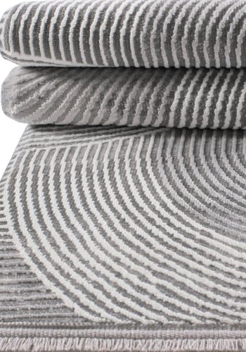 TEPPI Leo gulvtppe m. mnster, rektangulr - gr polypropylen/polyester (120x180)