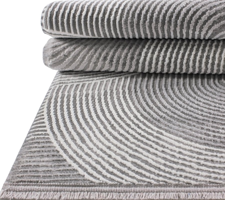 TEPPI Leo gulvtppe m. mnster, rektangulr - gr polypropylen/polyester (120x180)