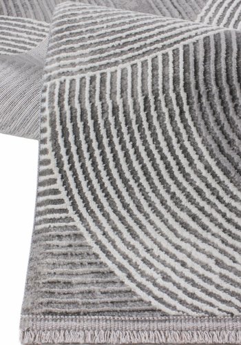 TEPPI Leo gulvtppe m. mnster, rektangulr - gr polypropylen/polyester (120x180)