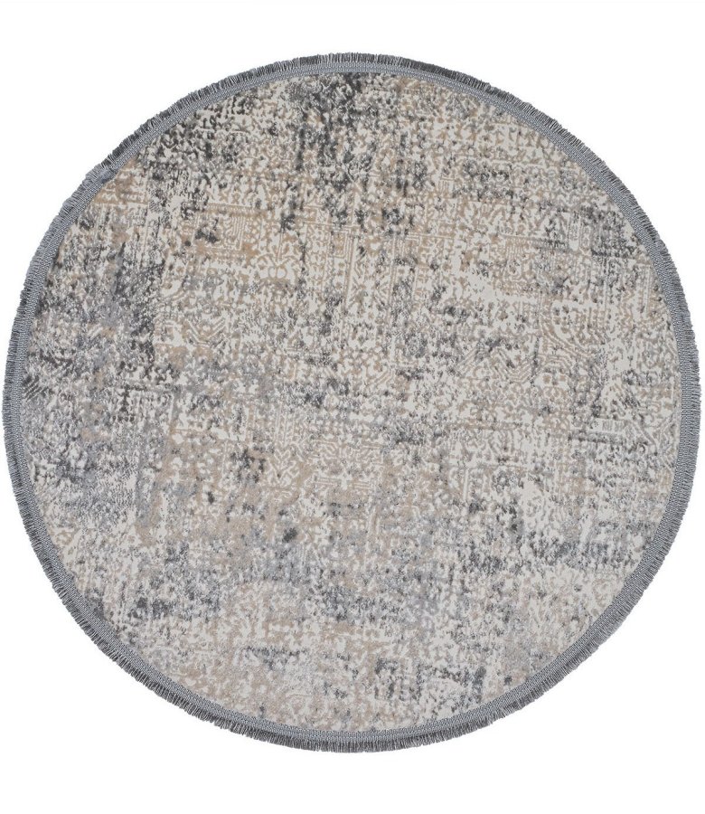 TEPPI Notta 1121 gulvtppe, rund - beige/gr polyester (100)