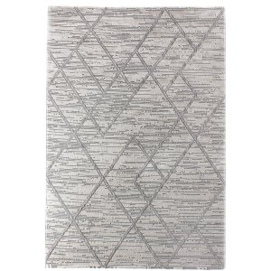 TEPPI Motto teppe med mnster, rektangulrt - gr polyester (80x150)