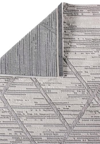 TEPPI Motto gulvtppe m. mnster, rektangulr - gr polyester (80x150)