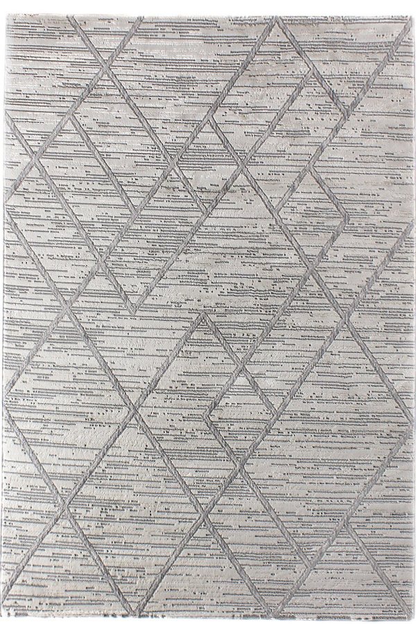 TEPPI Motto gulvtppe m. mnster, rektangulr - gr polyester (160x230)