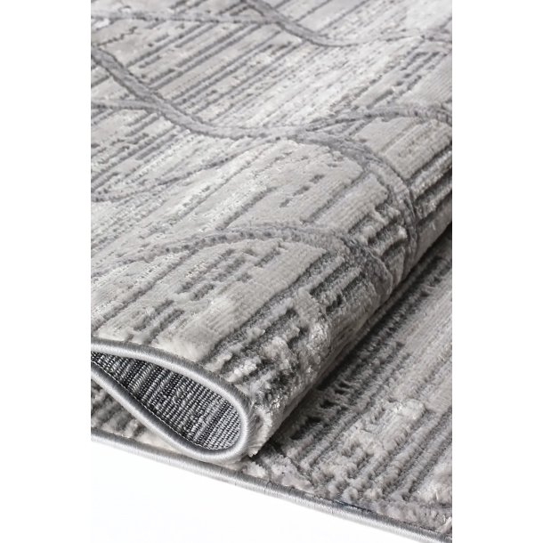 TEPPI Motto gulvt�ppe m. m�nster, rektangul�r - gr� polyester (160x230)