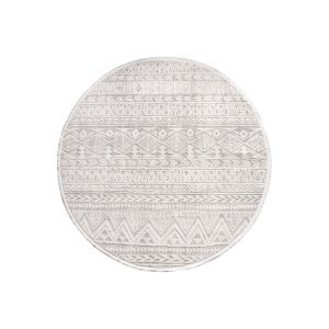 TEPPI Leo teppe med mnster, rundt - beige polypropylen/polyester (100)