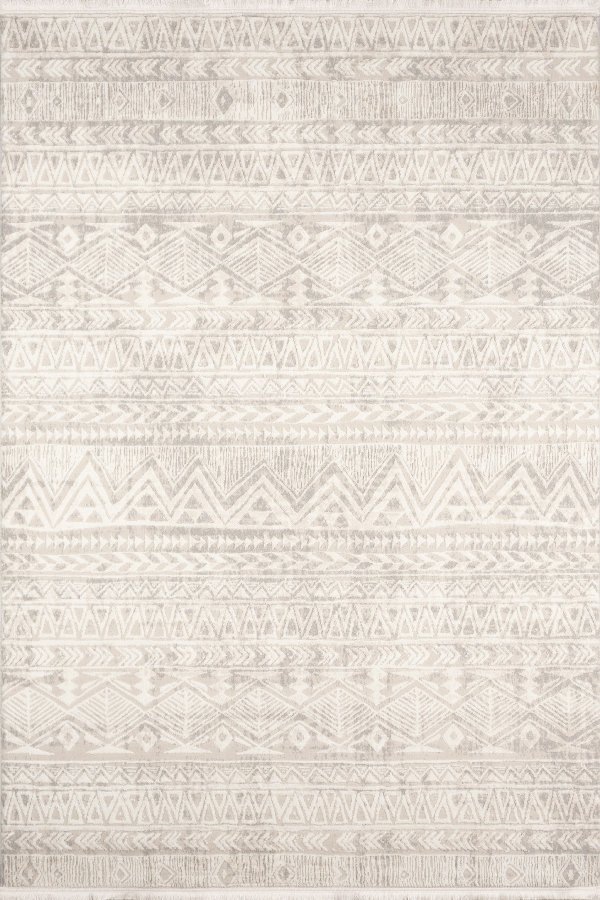 TEPPI Leo gulvtppe m. mnster, rektangulr - beige polypropylen/polyester (100x300)