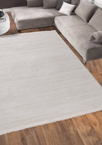 TEPPI Leo gulvtppe m. frynser, rektangulr - creme polypropylen/polyester (160x230)