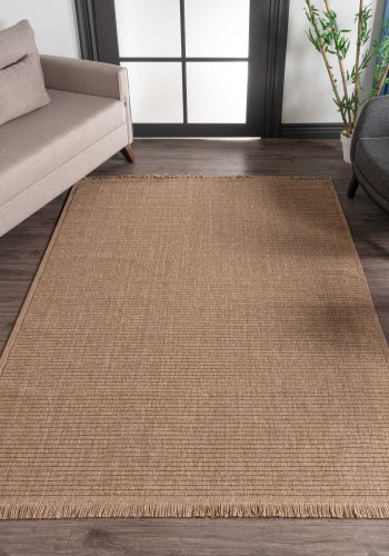 TEPPI Vlora TEPPI Vlora gulvtppe m. frynser, rektangulr - beige polypropylen (100x300)