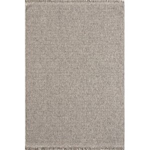 TEPPI Vlora teppe med frynser, rektangulrt - gr polypropylen (100x300)