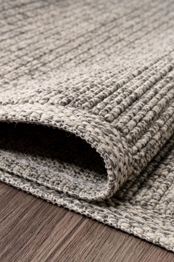 TEPPI Vlora gulvtppe m. frynser, rektangulr - gr polypropylen (120x170)