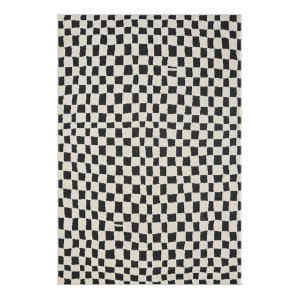 TEPPI Jung teppe med mnster, rektangulrt - svart polyester (120x180)