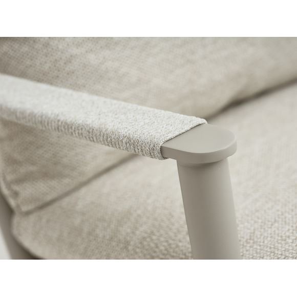 Silba udendrs loungestol, m. fodskammel og sand puder - sand aluminium