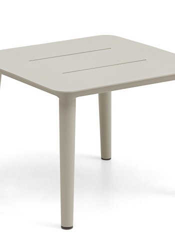 Silba utendrs sidebord, firkantet - sandfarget aluminium (45x45)