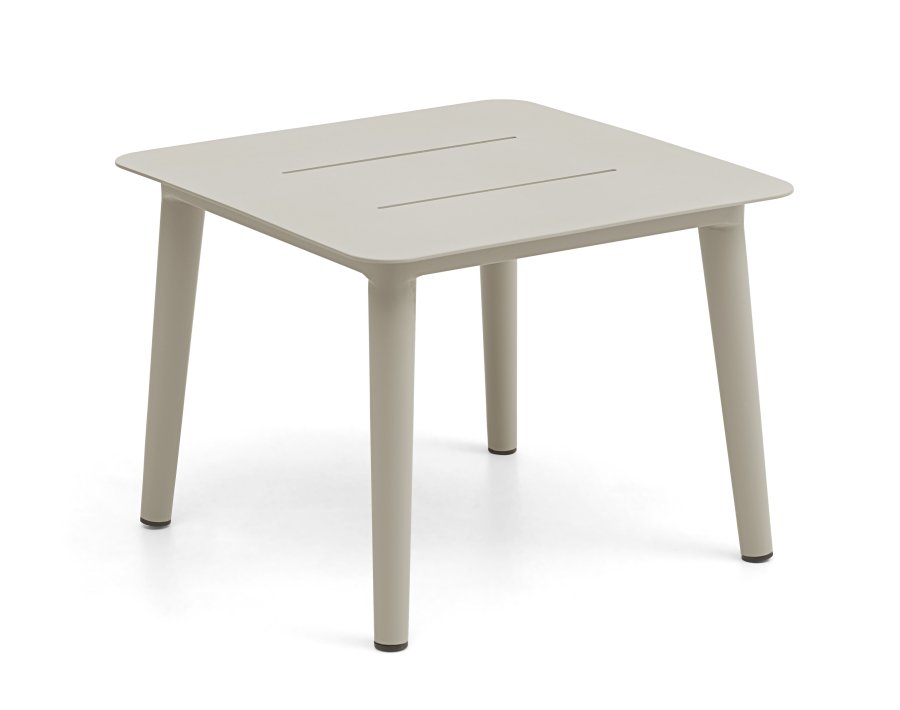 Silba utendrs sidebord, firkantet - sandfarget aluminium (45x45)