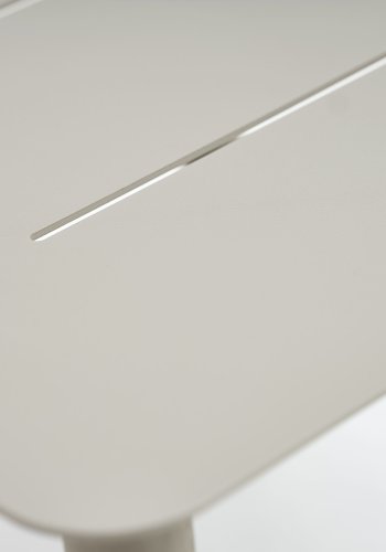 Silba utendrs sidebord, firkantet - sandfarget aluminium (45x45)