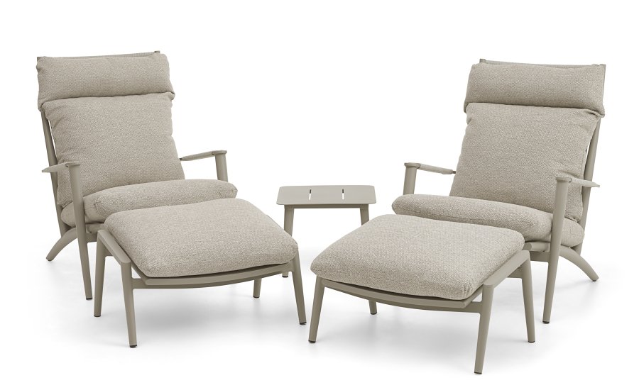 Silba utendrs sidebord, firkantet - sandfarget aluminium (45x45)