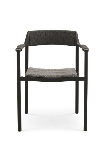 Salina hagestol, med armlener og pute - antrasittgrtt stoff og aluminium