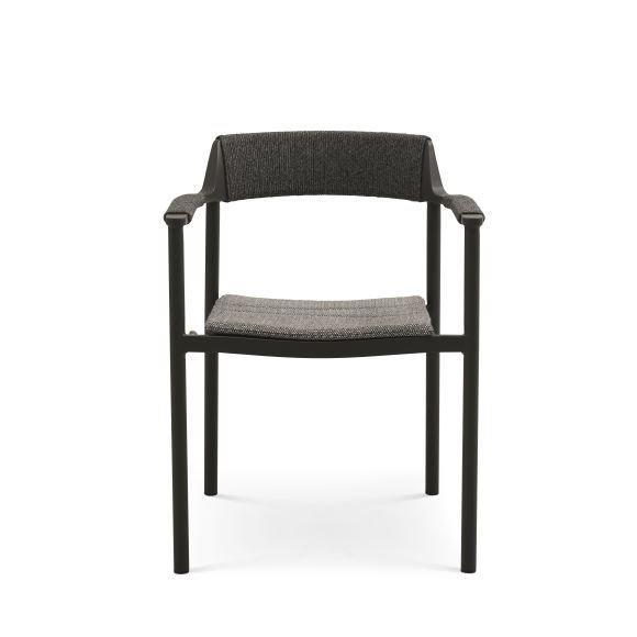 Salina hagestol, med armlener og pute - antrasittgrtt stoff og aluminium