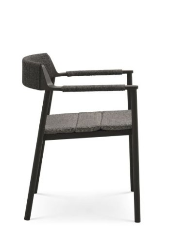 Salina hagestol, med armlener og pute - antrasittgrtt stoff og aluminium