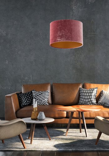 TK Tercino taklampe 200 - gull og burgunder stoff